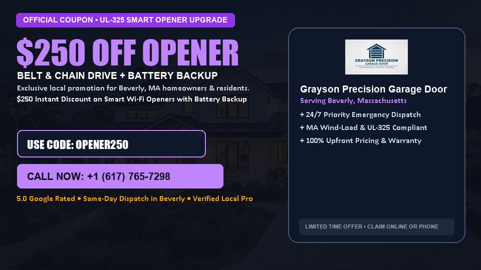 Grayson Precision Garage Door $250 OFF Premium LiftMaster Opener Installation in Beverly, MA