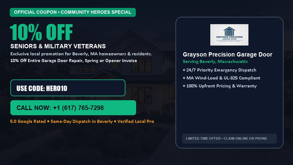 Grayson Precision Garage Door 10% OFF Seniors & Military Veterans in Beverly, MA